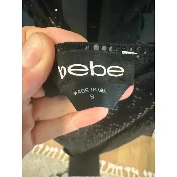 BEBE Bodycon Sequin Gown Evening Dress Size S - Picture 5 of 8